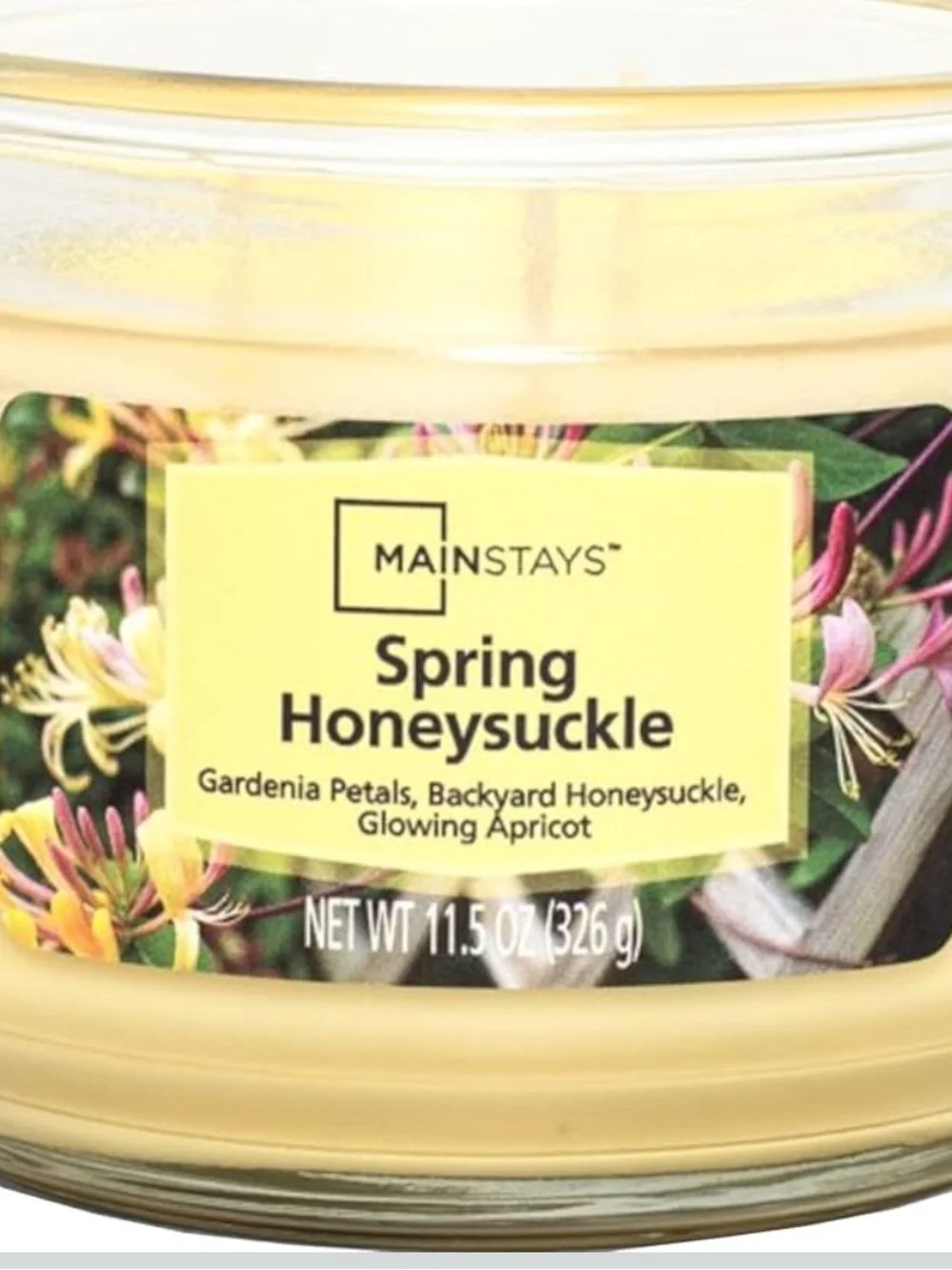 🔴 4/$15 Mainstays New Spring Honeysuckle 3-Wick 11.5oz Glass Jar Yellow Candle